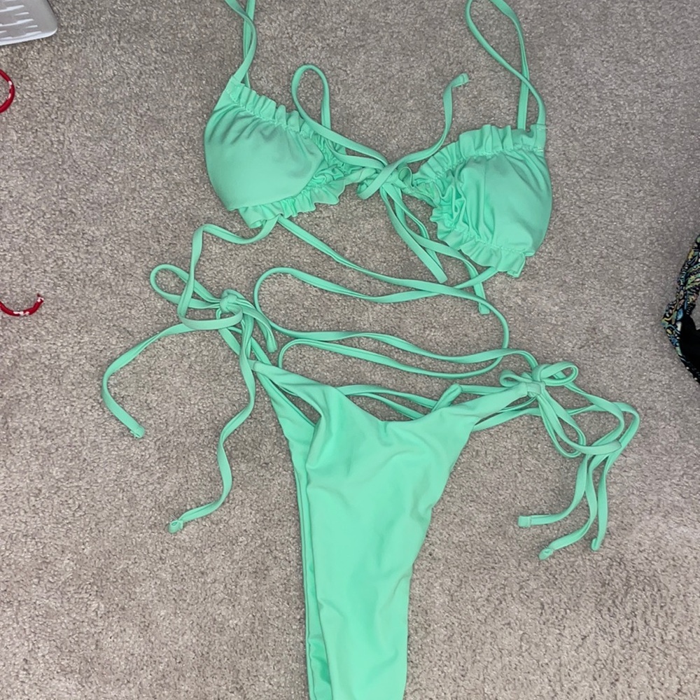 Green bikini wrap top